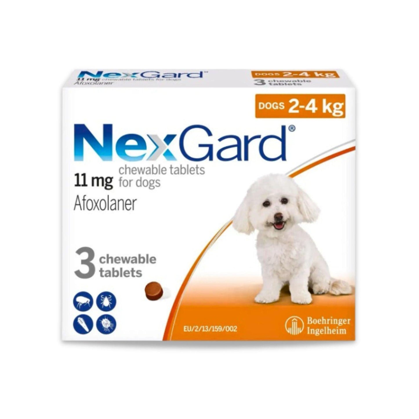 NexGard - נקסגארד לכלב קטן במשקל 4 - 2 ק"ג טבליות לעיסה נגד פרעושים וקרציות מבצע 2 חבילות רק ב-₪325