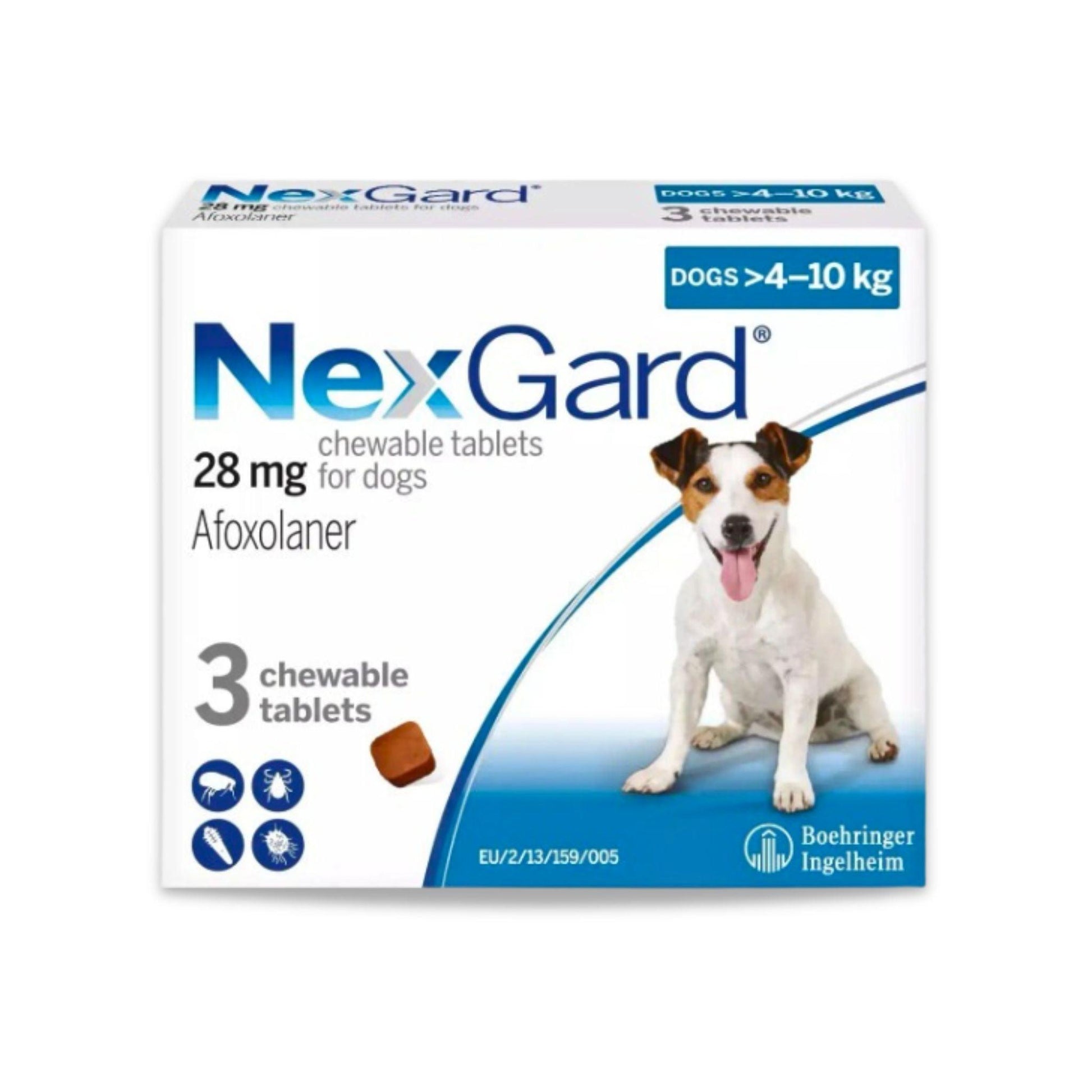 נקסגארד טבליות לכלב במשקל 4-10 קג