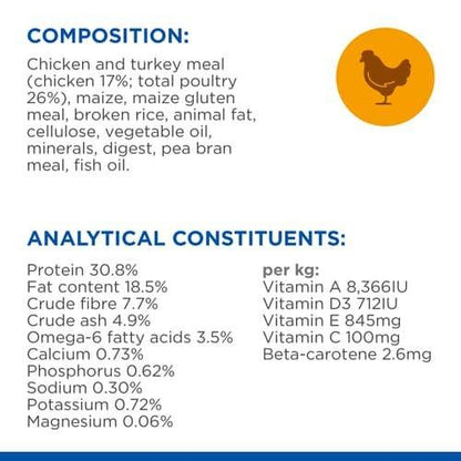 HILLS - הילס היירבול לחתול בוגר עוף 3 ק"ג